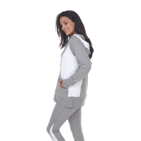 NEW Neon Buddha - "Delightful" Ful Zip Hoodie Jacket in Grey + White, Large - Picture 2 of 9